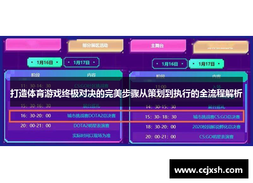 打造体育游戏终极对决的完美步骤从策划到执行的全流程解析